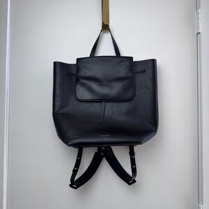 Mansur Gavriel Large Leather Backpack Black Italian Leather Minimalist Bag